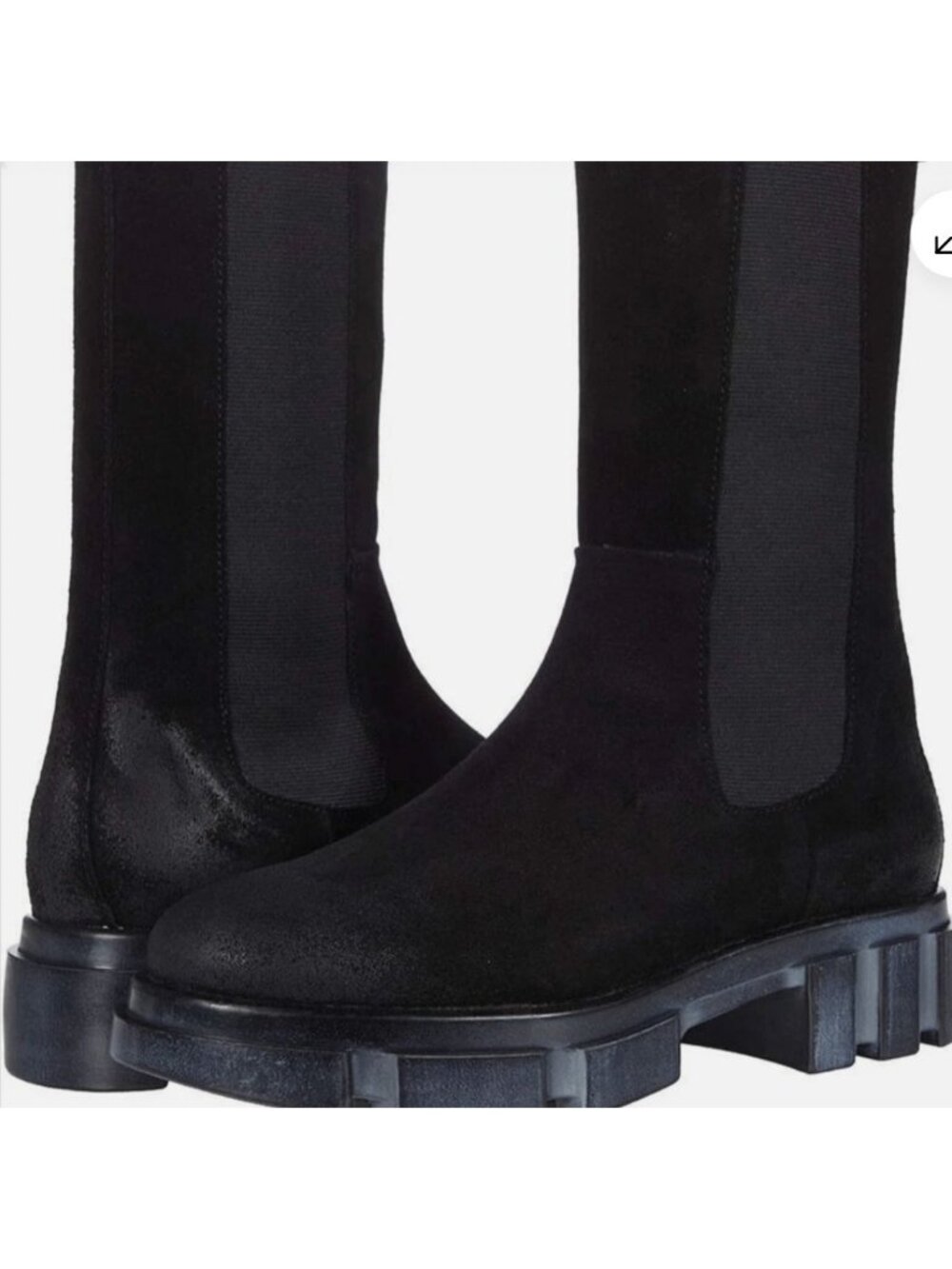 FREE PEOPLE Brooks Chelsea Boots Black Suede Lug Sole US 6